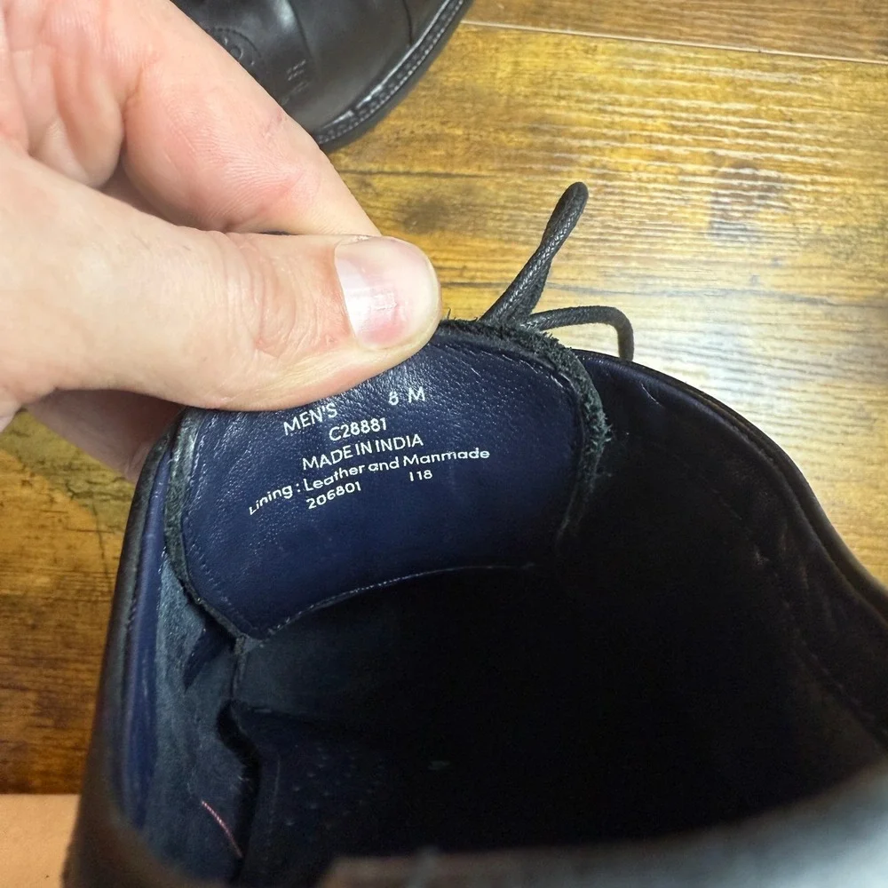 Cole Haan Harrison Grand C28881‎ Black Leather Cap Toe Derby Mens 8 M